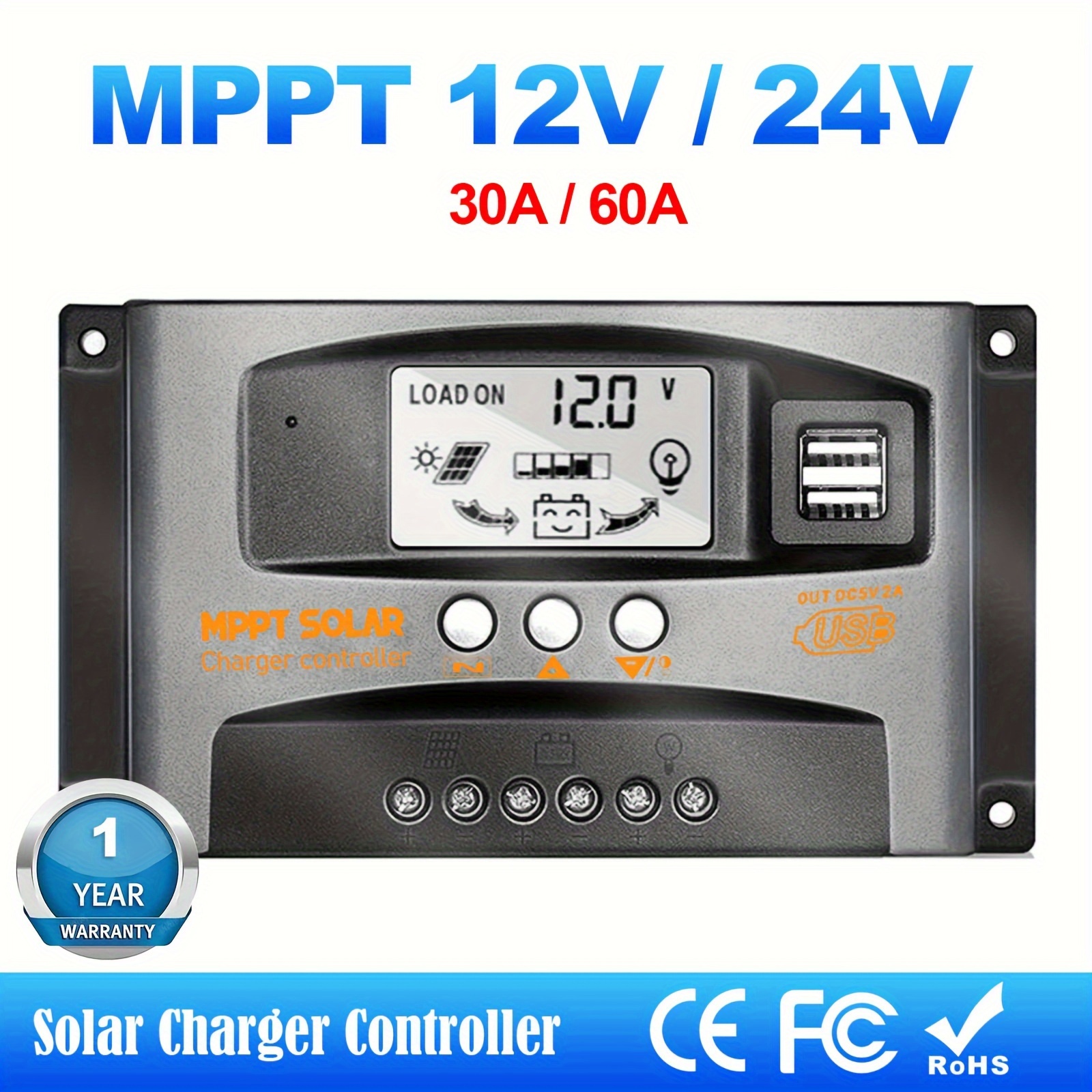 

1pc Mppt Solar Charging Controller Solar Panel Regulator 40-100a