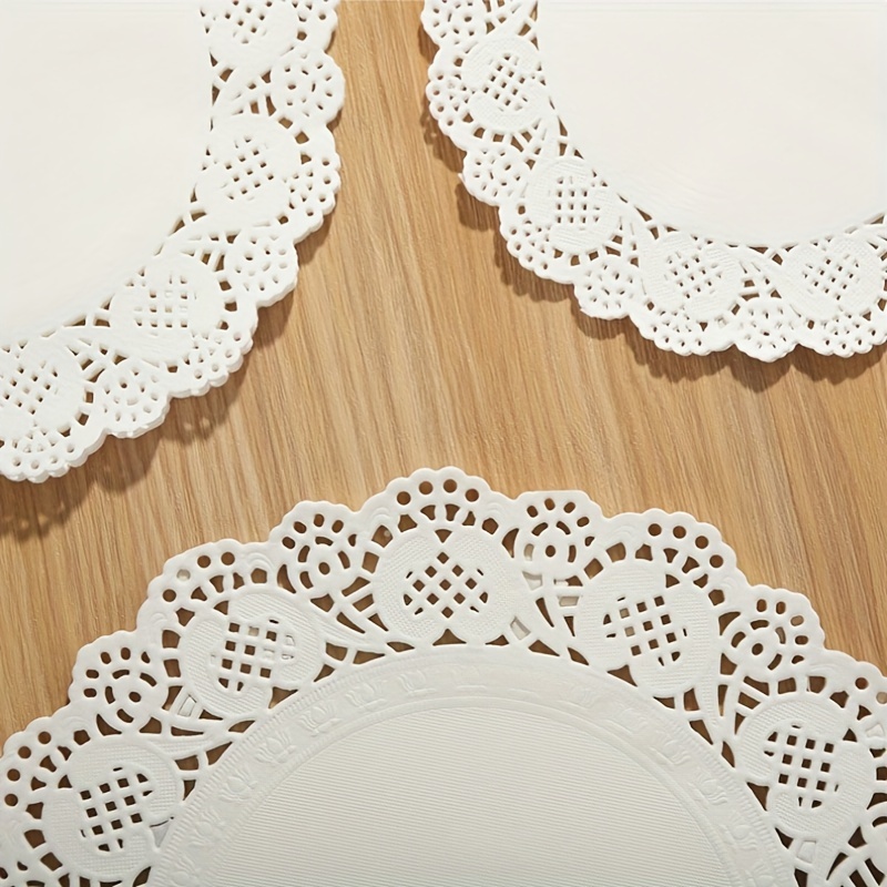 50pcs 100pcs three shapes of lace paper oil absorption paper pad lace lace fried dim sum cake flower base paper baking paper food pad pizza paper cake pad details 11