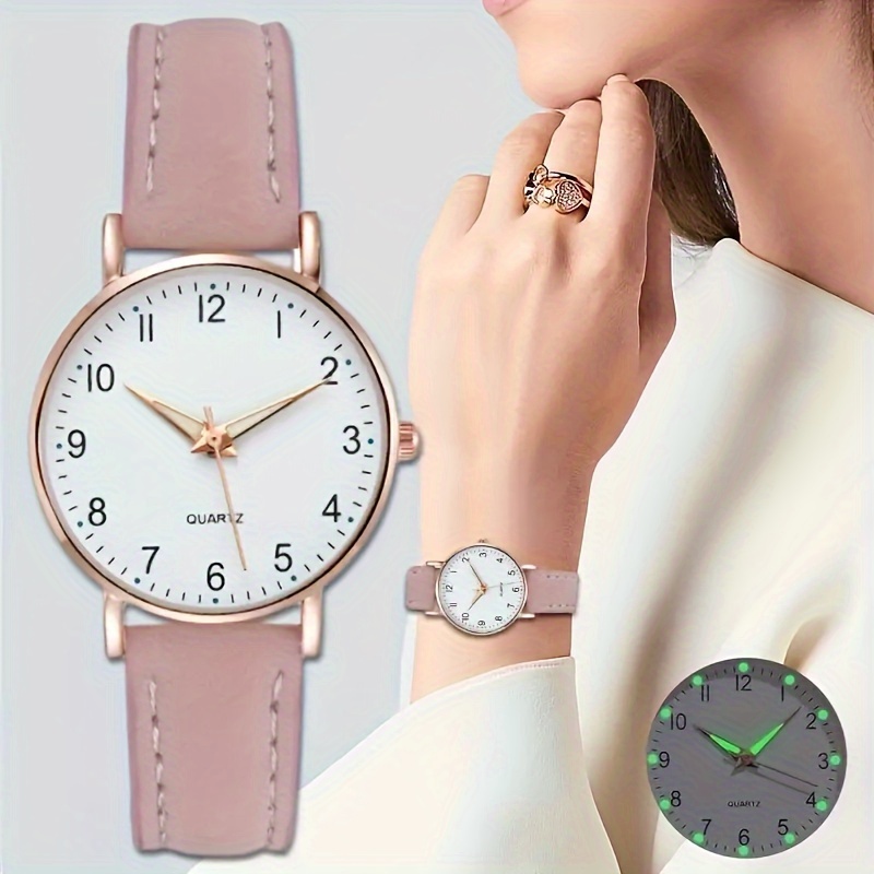 

Luxurious Casual Round Quartz Watches Pu Leather Strap Alloy Pointer Alloy Dial Perfect Gifts For Women