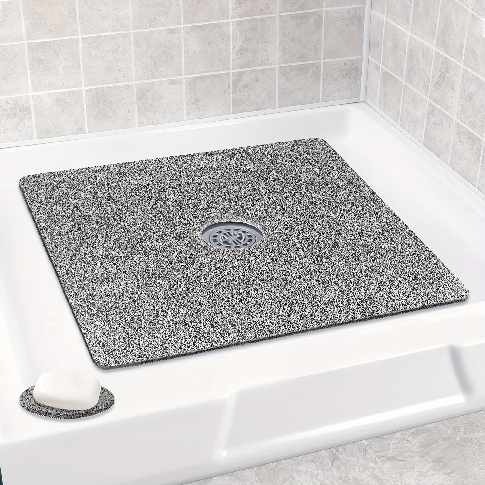 Tapis De Douche Antidérapant 80x100cm - PVC Drainant Rapide - Massage Luffa - Sécurité Salle De Bain