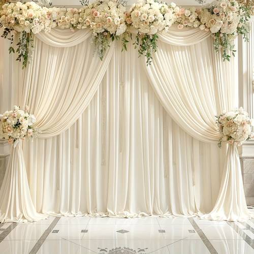 4pcs 5 10ft wrinkle background curtain polyester photo backdrop fabric suitable for wedding and birthday party decoration stage