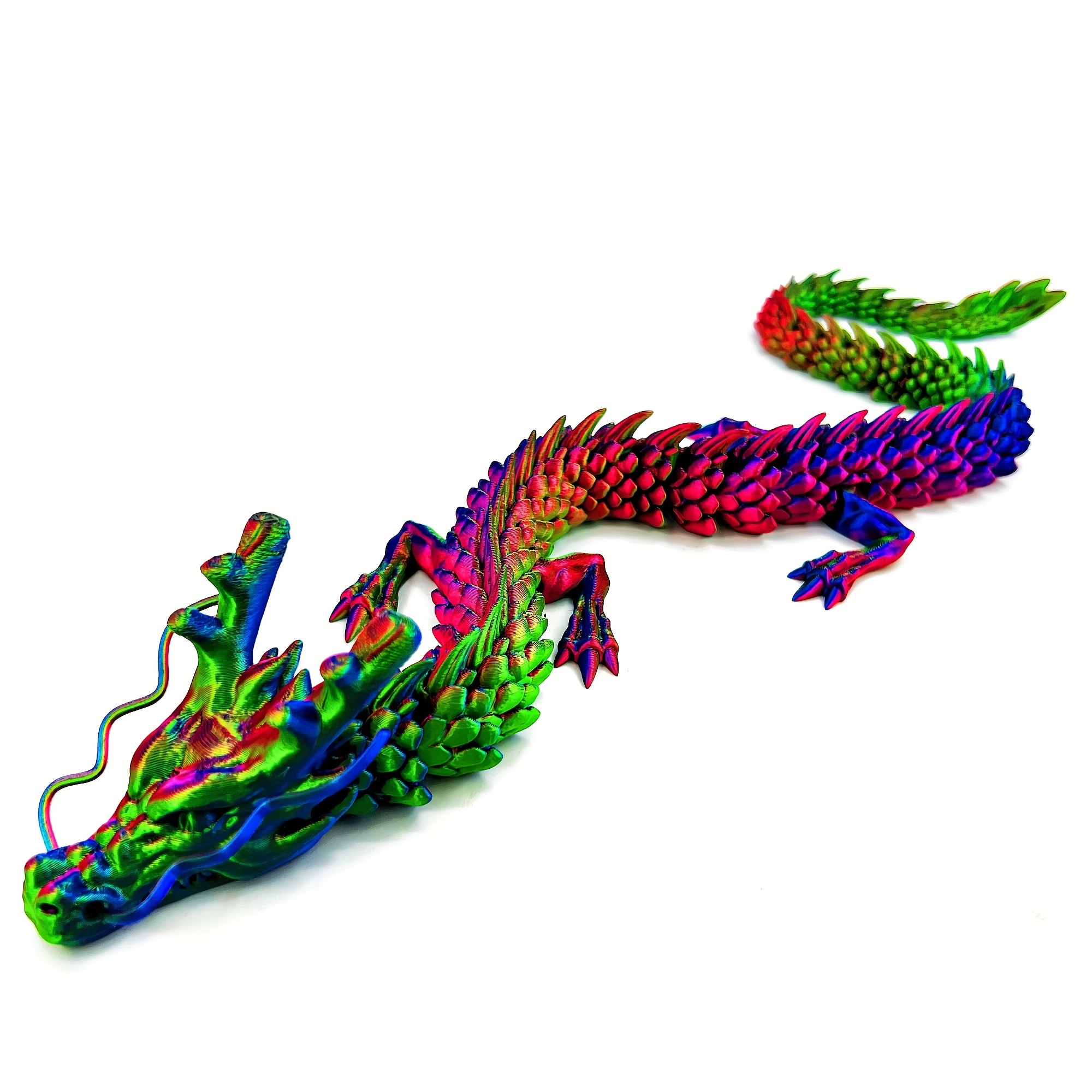 23 63 inch great   christmas gift creative dragon model multi color gradient cool chinese dragon halloween and christmas creative gift ancient mysterious creature dragon model novelty creative christmas ornament