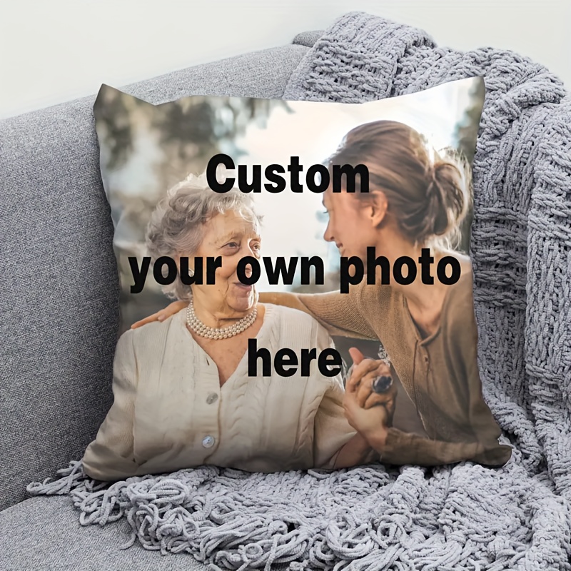 

1pc Personalized Single-sided Printed Throw Pillow With Custom Photo, Cushion With Custom Wedding Pictures, Gift For Lovers On Valentine's Day Wedding (cushion Is Not Included) Pillow Case