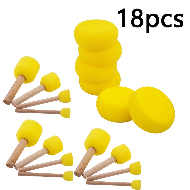 Set of 36pcs Round Sponge Professional Stamp Set, 4 Sizes for Art Projects