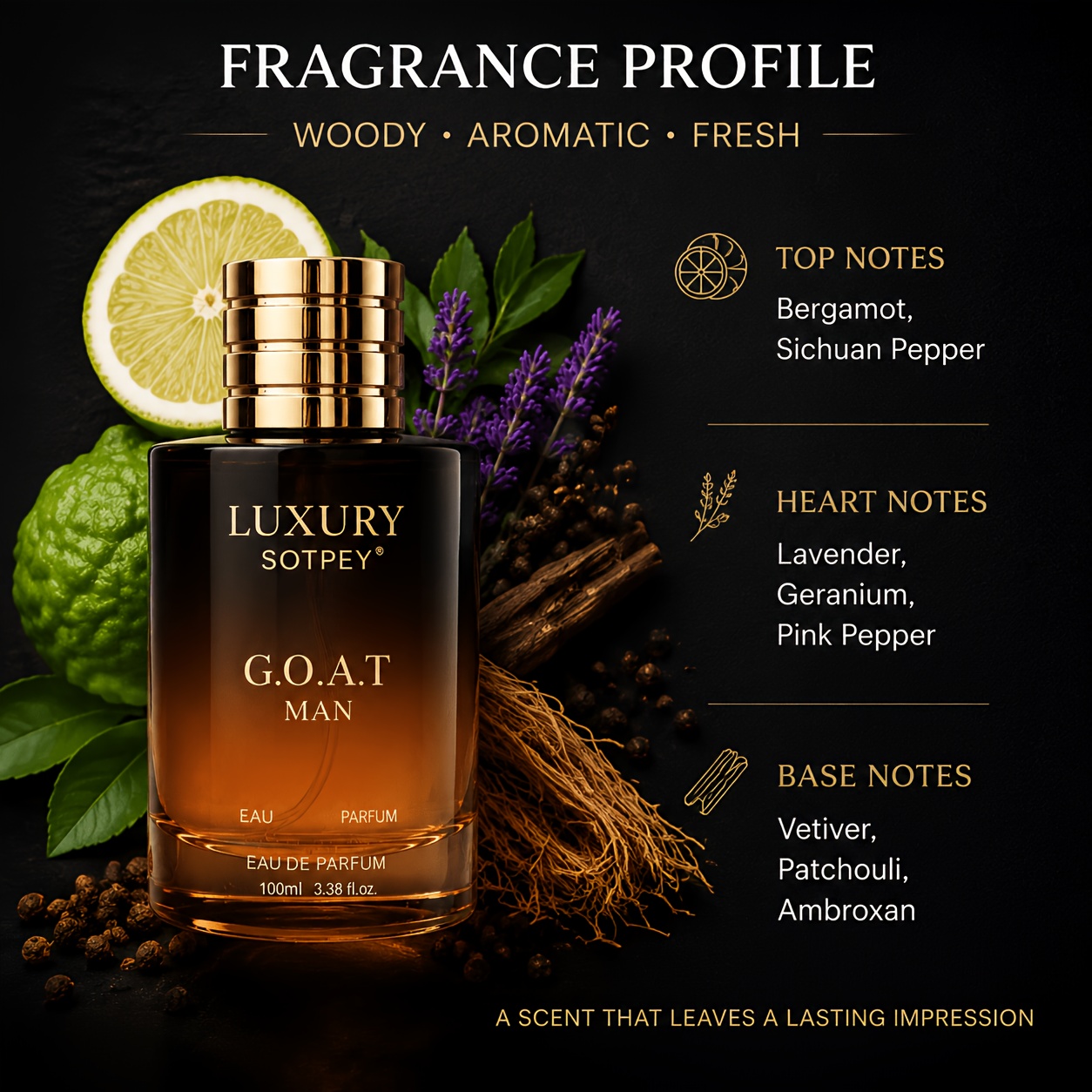 TEMU Parfum pour homme GOAT Mongolian Dragon, une eau de toilette avec une fragrance boisée . Son design portable et élégant une fragrance haut de