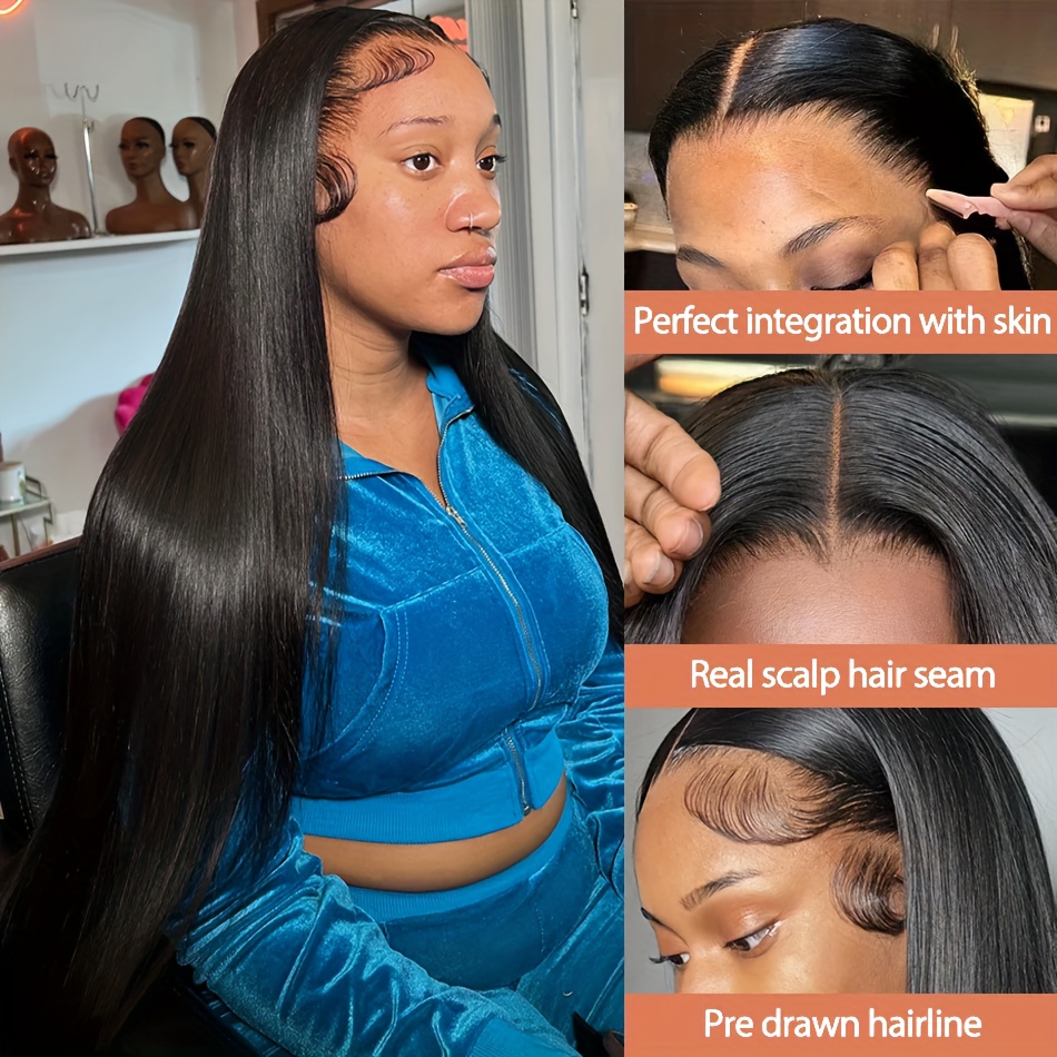 Straight 13x4 Lace Front Wig Human Hair 180% Density Glueless Amazon.com : GIRLOFDREAMS 13x4 Bob Wig Human Hair Natural  main image 2