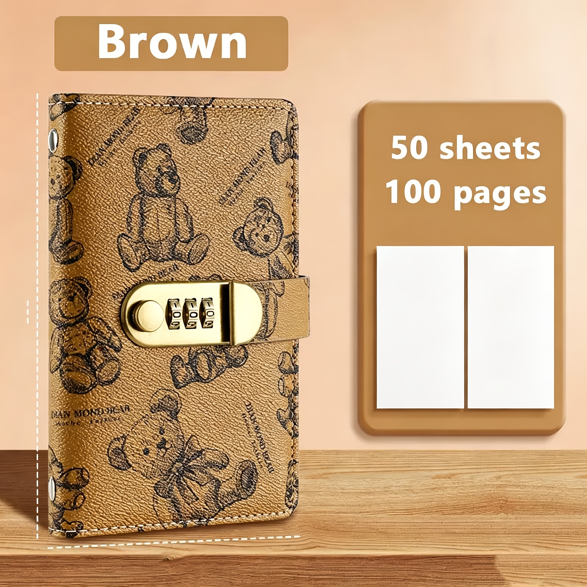 TEMU Vintage 100-day Savings Challenge Book With Password Lock- High Quality And Moisture-proof 3-ring Binder For Photos, Stamps