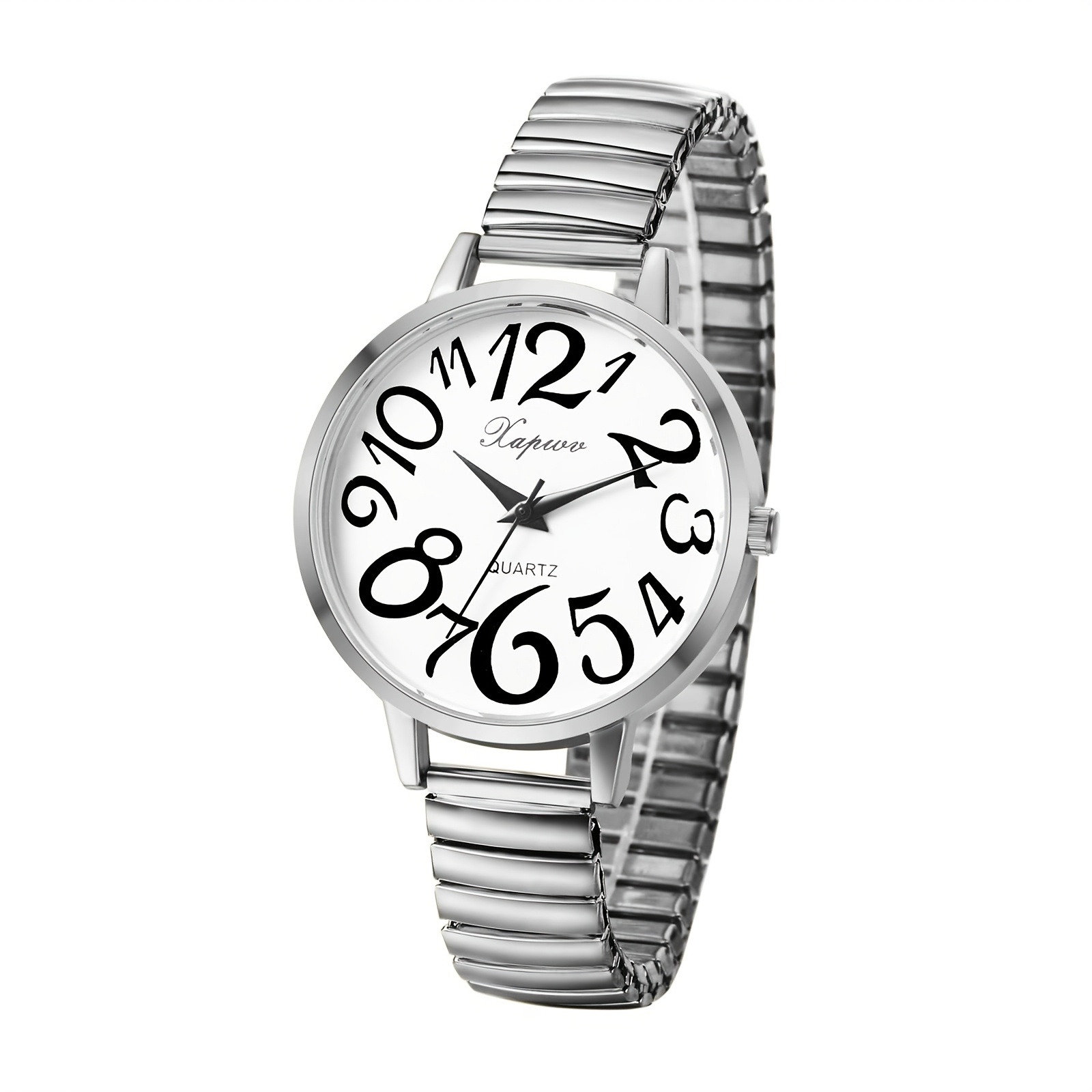 TEMU Stylish Ladies' Quartz , Featuring A Delicate Elastic Silvery Band, Perfect As A Casual Present For Women Or A