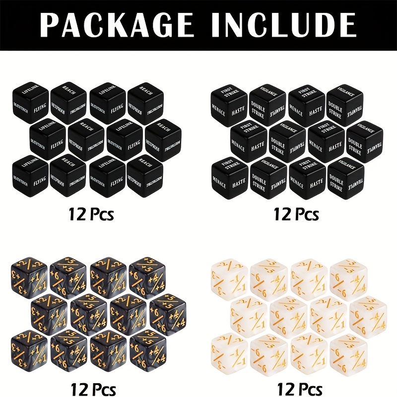 48 Stück MTG-Zähler Würfel - Marmor-Design Für Magic: The Gathering Sammelkartenspiel