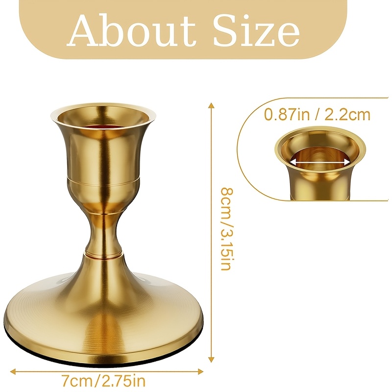 4 Pcs Cangoli Conici Dorati Portacandele in Oro Centrotavola Di