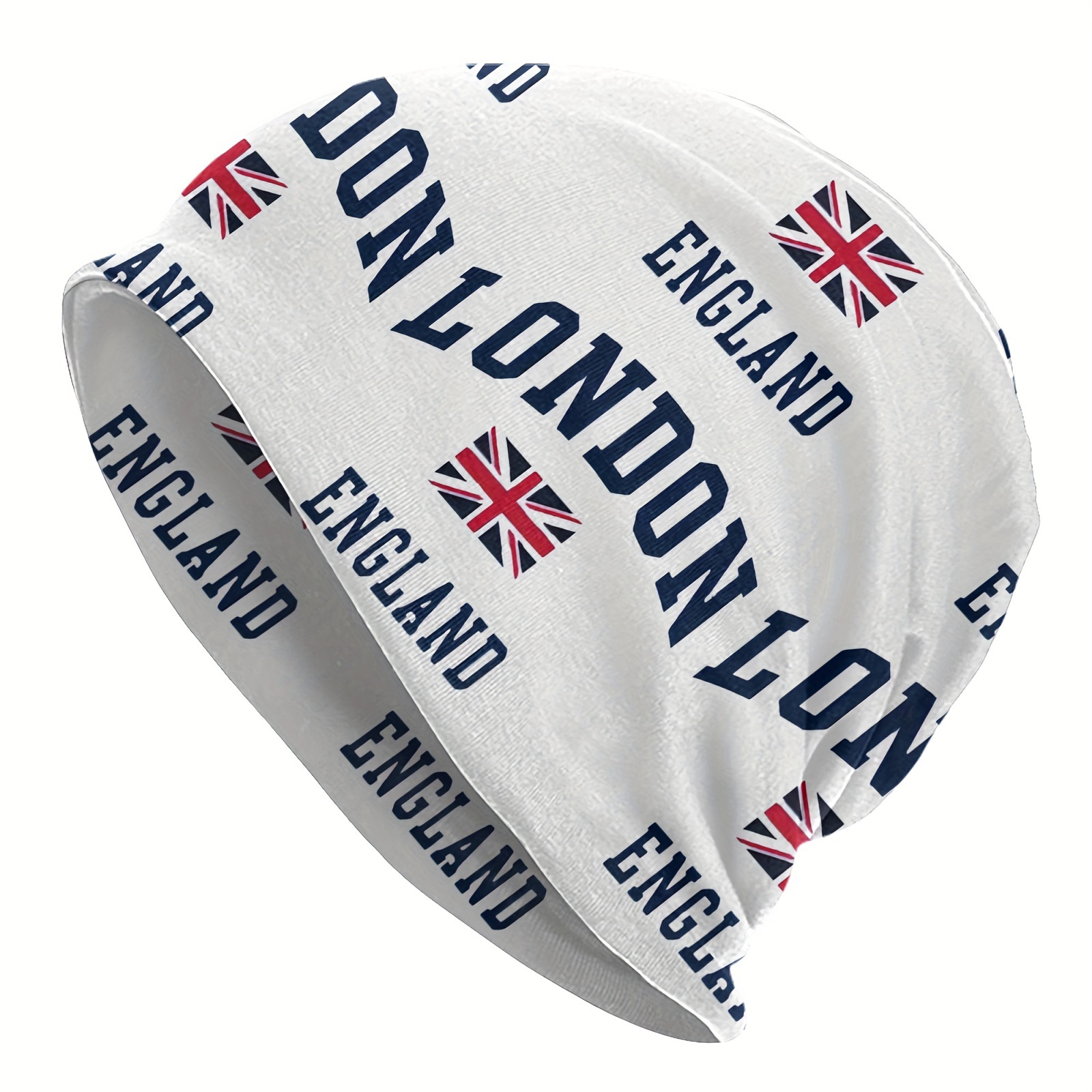 

Soft And Thin Beanie Hat With London Flag Pattern, Funky And Casual, Acrylic Blend, Machine Washable, Stretchy And Soft