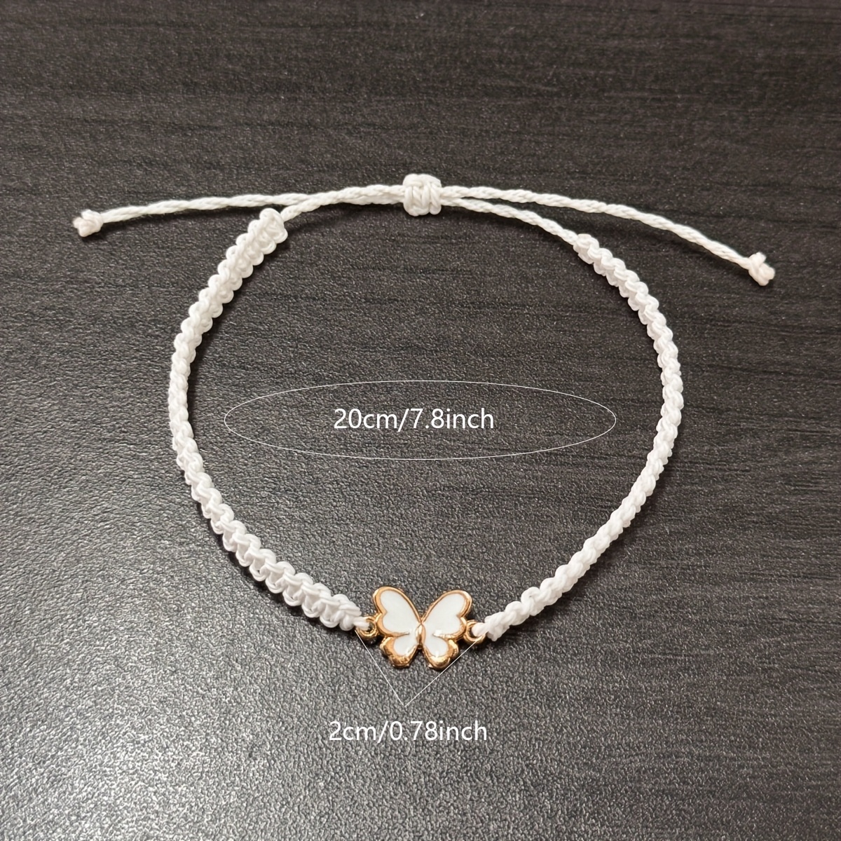 Butterfly Drip Pendant Braided Bracelet Set