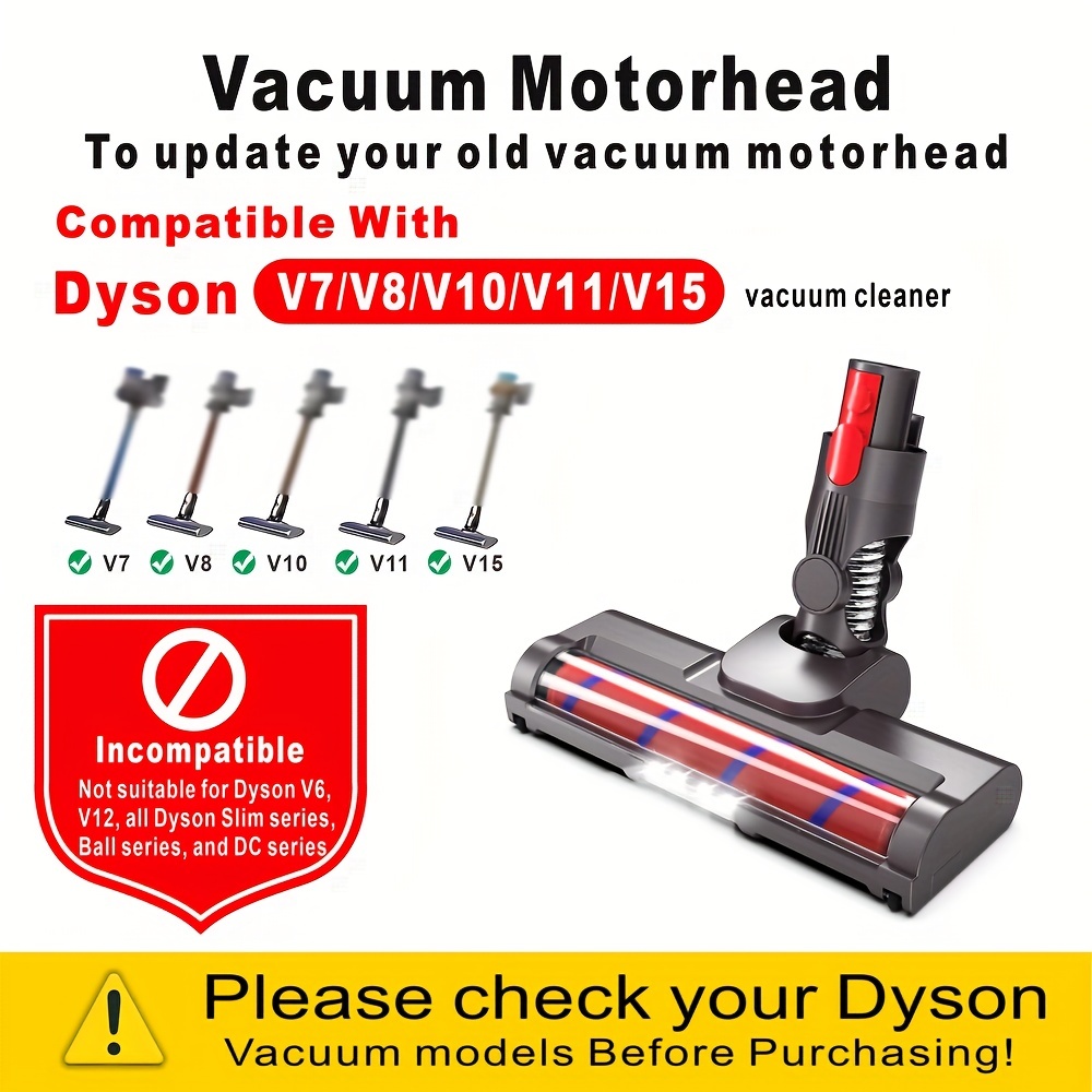 

1pc Premium Vacuum Brush Head Replacement - For Dyson V7, V8, V10, V11, V15 Models - Plastic, Easy-to- Floor Cleaning Accessory, Ideal For