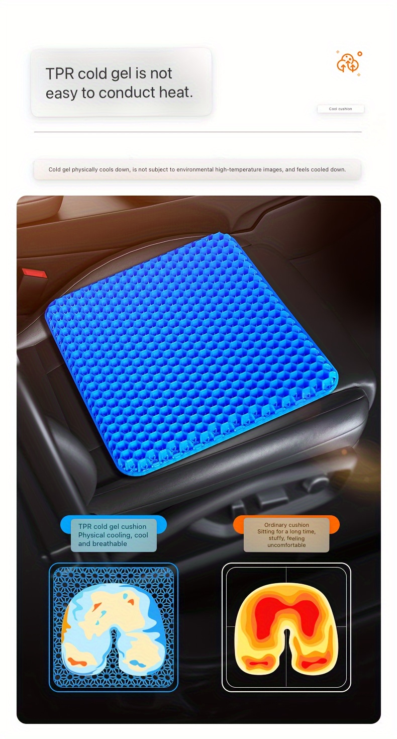 summer cooling gel seat cushion breathable honeycomb design for car office chairs soft for comfort details 4