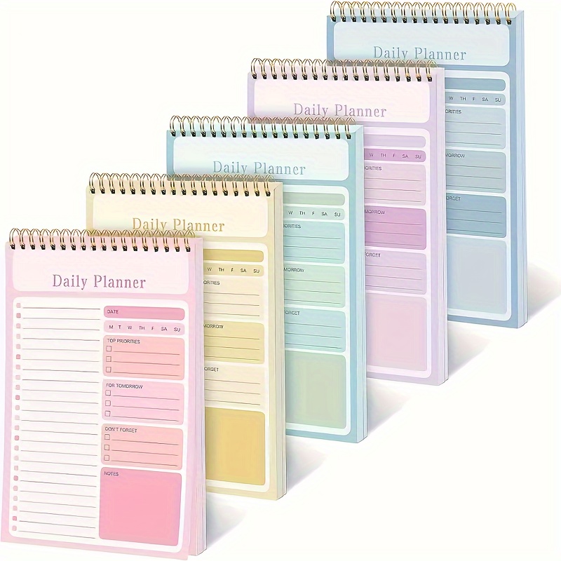 

5-pack, To-do Notepad Daily Planner, Daily Notebook 30 Sheets Academic Planner To-do Notepad Work Plan, School Supplies, Books, School Notebook, Notebook, Aesthetic School Supplies, School, Books