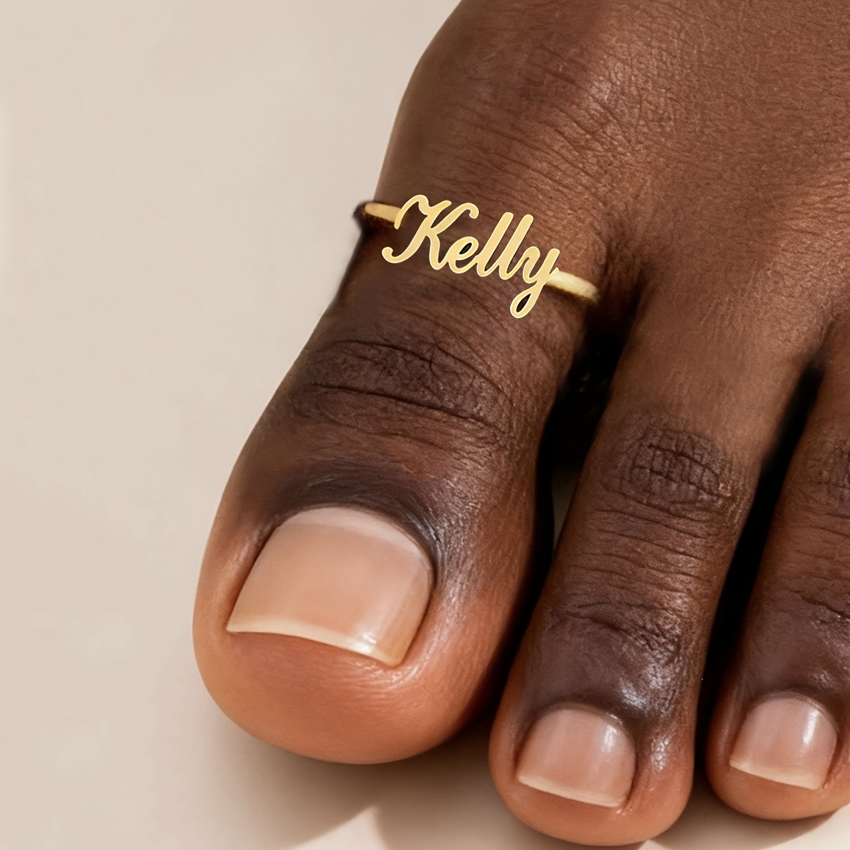 TEMU 1pc Women's Fashion Custom Name Anklet; Women's Personalized Letter Adjustable Open Toe Ring; Stainless Steel Jewelry; Women's Casual Vacation