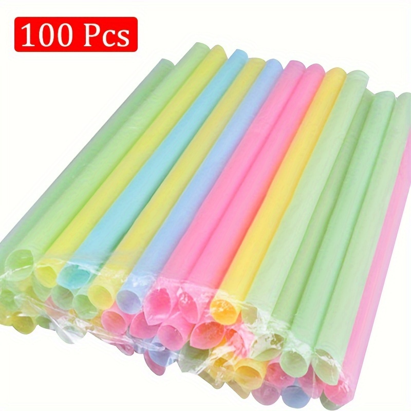 100uds/500uds Pajitas Plástico Desechables Multicolores - Temu Chile