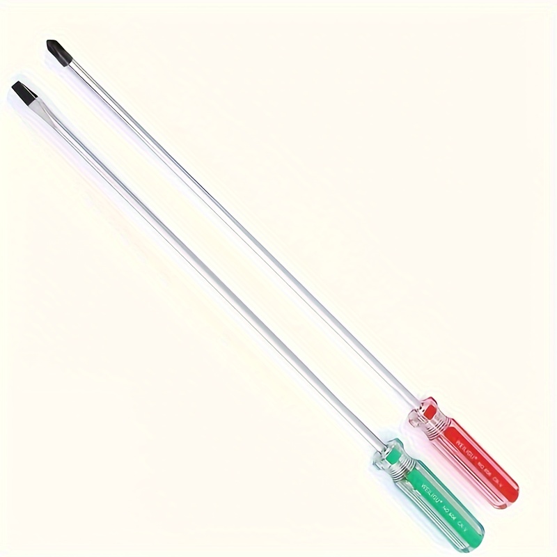 TEMU 2pcs Type Extensif/Longueur de Bâton 12 Pouces 300Mm Poignée de Couleur Épaisseur de Bâton 6Mm Tête Croisée/Une Mâchoire Plate Tournevis à
