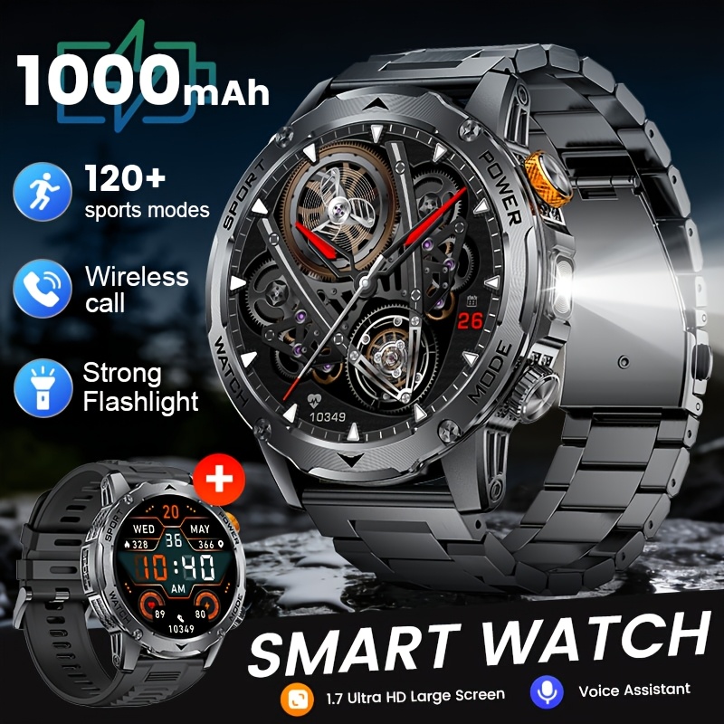E-shop SIEMORL Smartwatch für Herren mit 50+ Ultra Lange Standby-Zeit, 1,75 Zoll HD Smartwatch mit 1000 mAh Akku/Telefonfunktion/110+