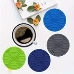 1pc, Silicone Coaster, Heat Insulation Mat, Simple Style Solid Color Coasters, Washable Placemat, Anti-scalding Non-slip Table Mat, Kitchen Supplies, Car Coaster, Room Decor