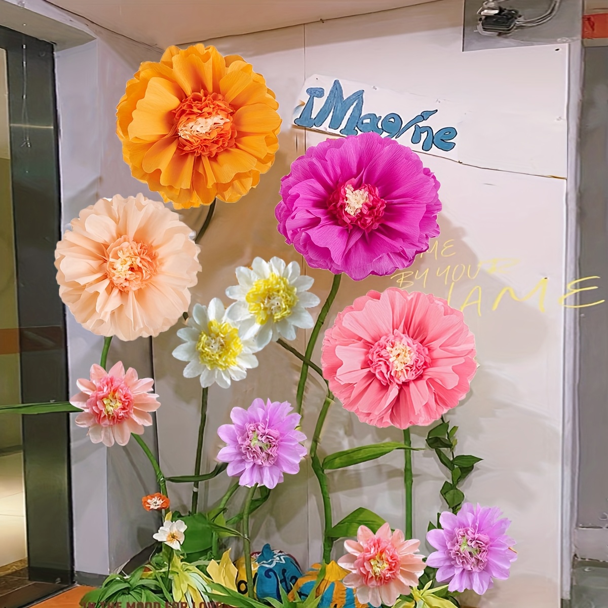 10 stück extra große riesige papierblumen-tissue-dekor-set, gemischte farben, vielseitige partydekoration für sommertage, hochzeiten, brautpartys, geburtstage, picknicks, saisonale feiern familienveranstaltungen, halloween-dekoration, weihnachtsdekoration