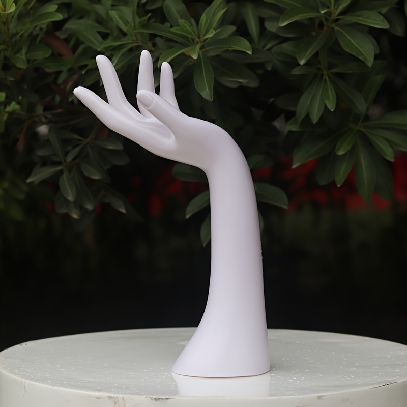 

Elegant White Pvc Jewelry Display Hand Model - Abstract Artistic Mannequin For Rings And Bracelets, Ideal For Photography Props And Retail Displays