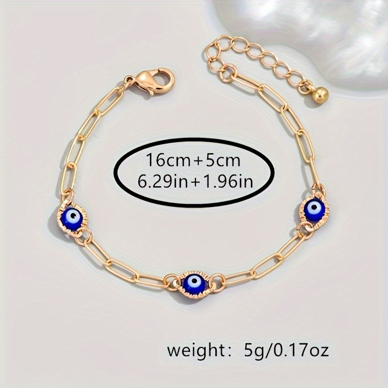 Bohemian Style Eye Charm Bracelet Fashionable Versatile 14k - Temu