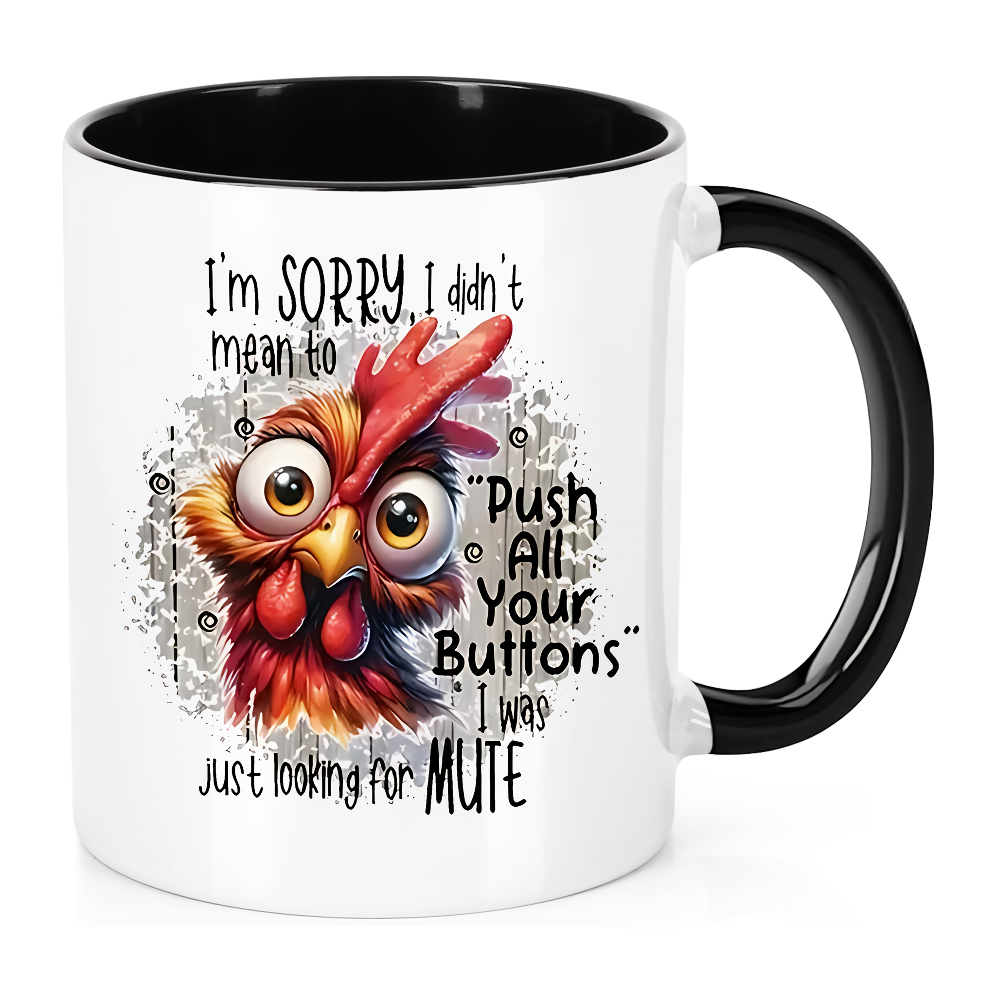 

1pc, Mug, Coffee Mug, Water Mug, Birthday Gift, Chicken , Double-sided Coffee Mug, Decoration And Gift For Family, Holiday Gifts, New Year Gifts, , Drinking Utensils, 11oz