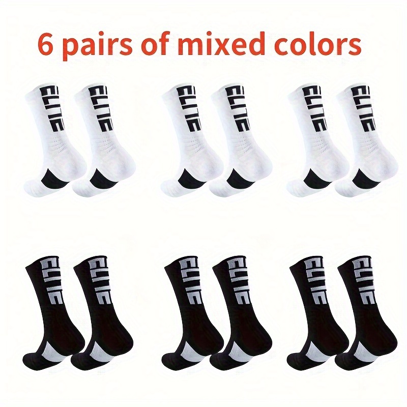 

6 Pairs Of Unisex Outdoor Cycling And Hiking Socks With Thickened Terry Soles