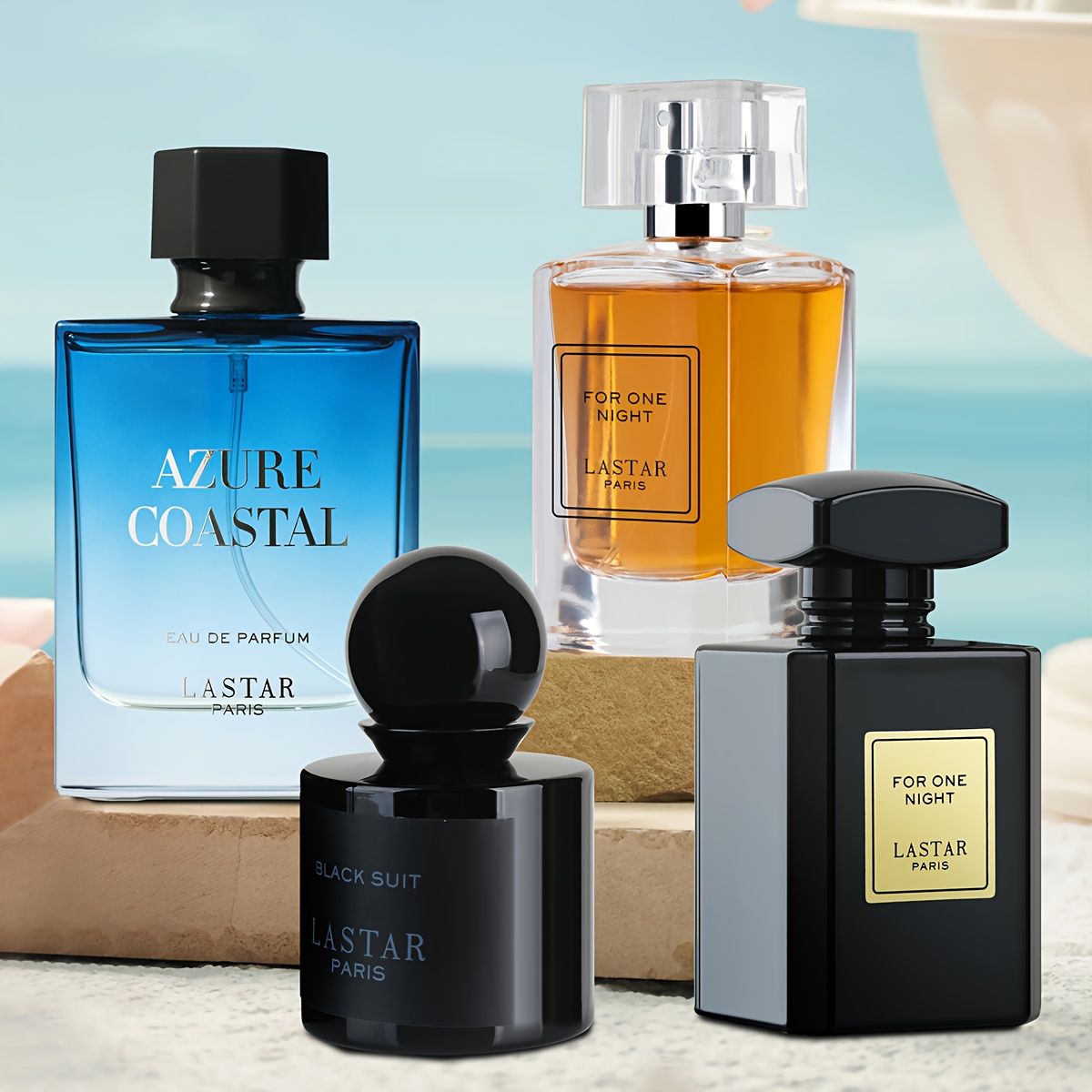 Image of 4pcs Gift Box Suitable For , 4- Cologne Set With Fruity & Scents, Long-lasting Rich Fragrance, -based Cologne Suitable For Dates,, Travel - Gift Box For Him, Holiday Present