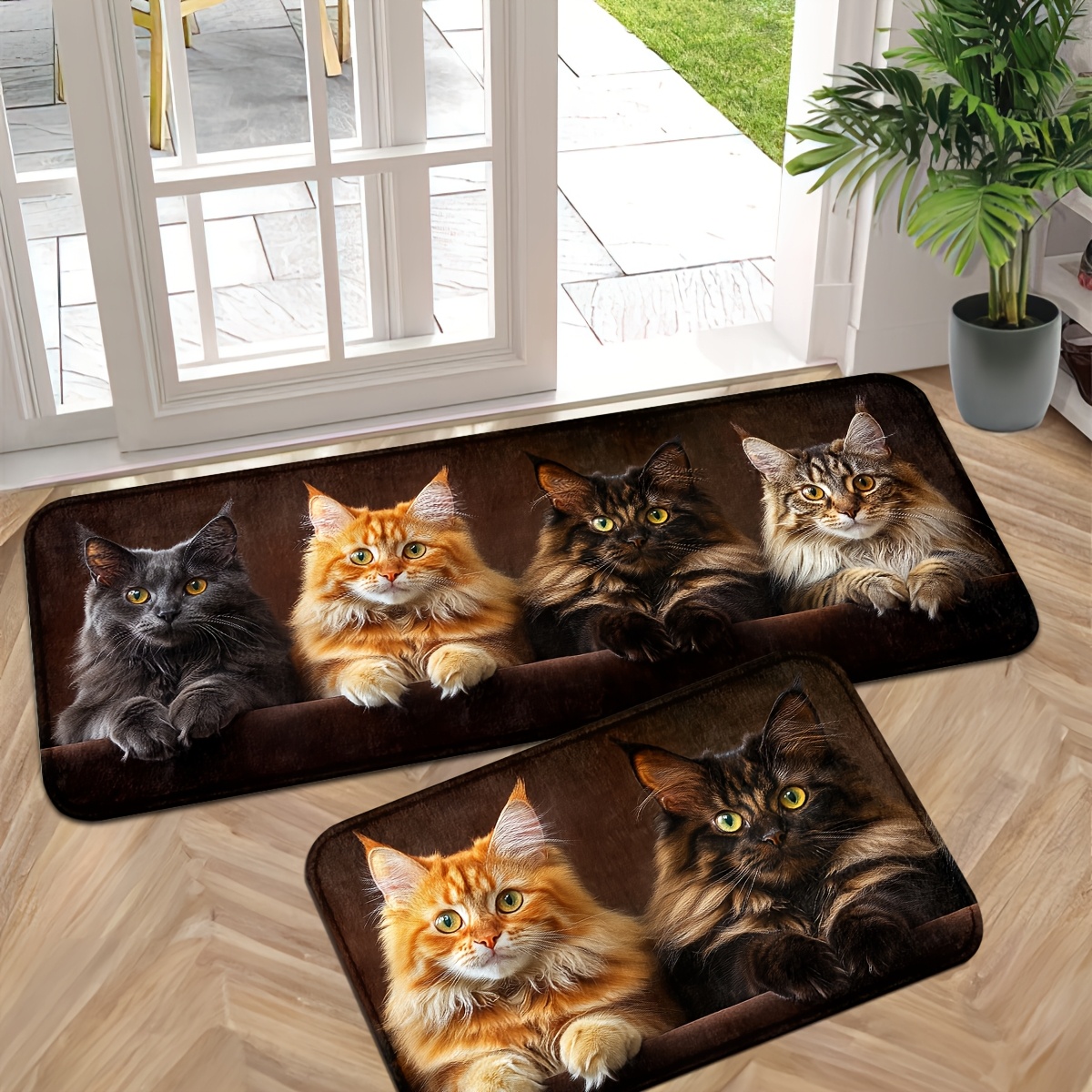 

Maine Coon Cat-themed Non-slip Door Mat - Machine Washable, Indoor Entrance Rug For Kitchen, Bathroom, Laundry Room - Perfect Christmas & Home Decor, Christmas Decor