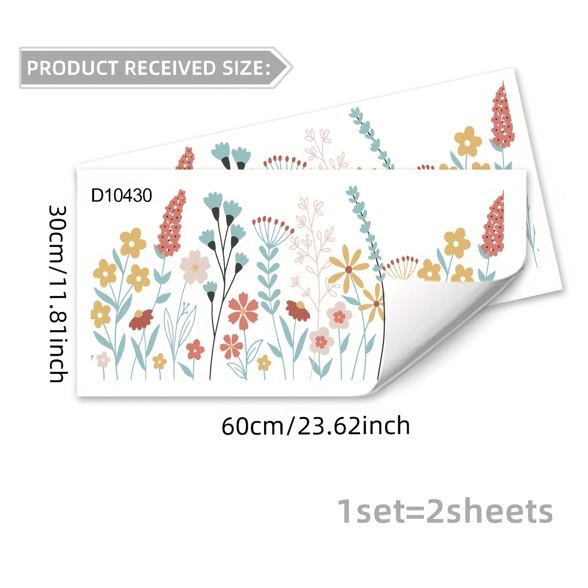 A Set Of 2 Colorful Small Flowers And Leaves Window Decoration Glass Stickers Static Cling Double-sided Visual Pattern