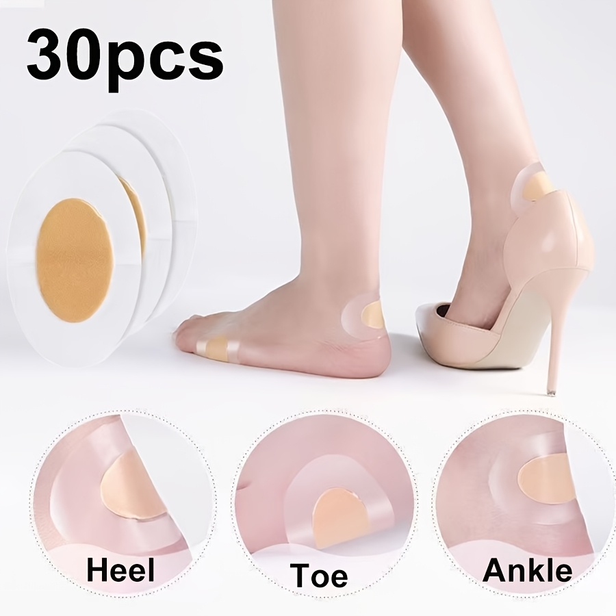 30pcs Set, Multifunctional Oval Heel Pads - Protective Foot Care Patches That Are Invisible And Prevent Chafing, Alleviating Heel. Suitable For Areas Of The Foot - Ankle, Sides, Heels