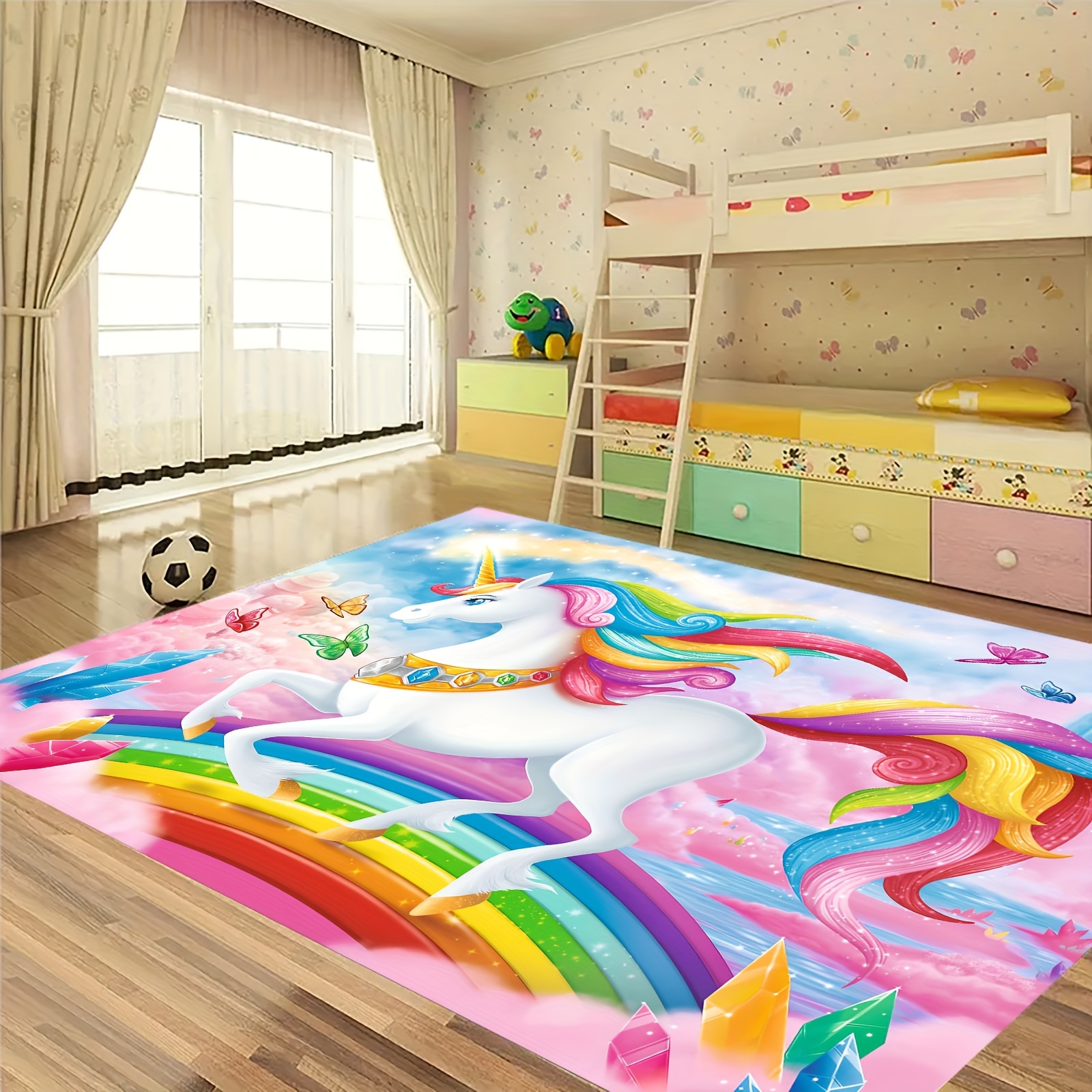 

1pc Unicorn Area Rug, Non-slip Floor Mat For Living Room, Bedroom, Game Room, Door Entrance, Bathroom, Home Decor