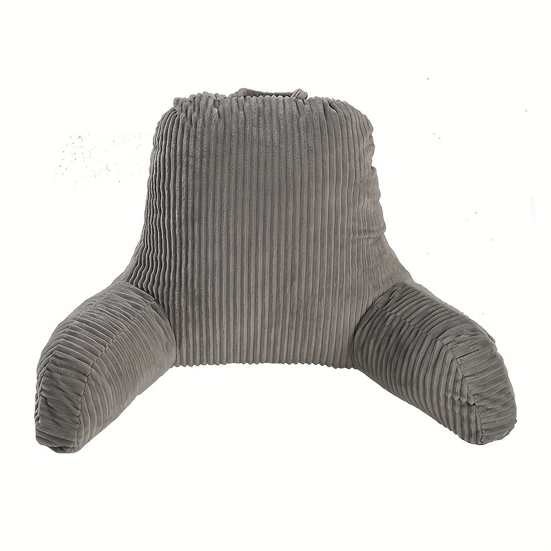 Image of Reading Pillow Standard Bed Pillow, Back Pillow For Sitting In Bed Shredded Chair Pillow, Reading And Bed Rest Pillows Grey Back Pillow For Bed, Bed Chair Arm Pillow With Pockets