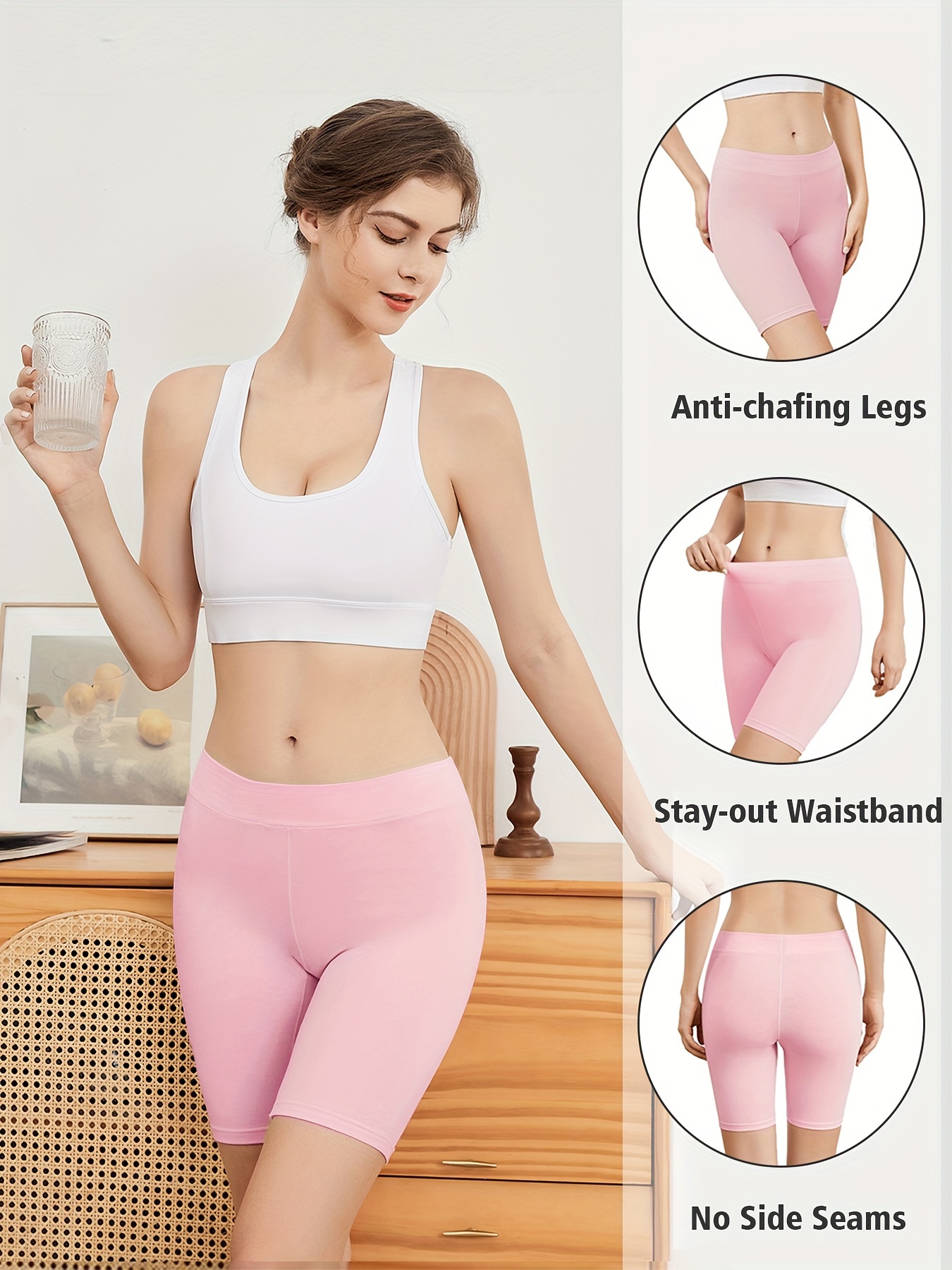 Women's Sports Shapewear Bottoms, Plus Size Solid Elastic Waist