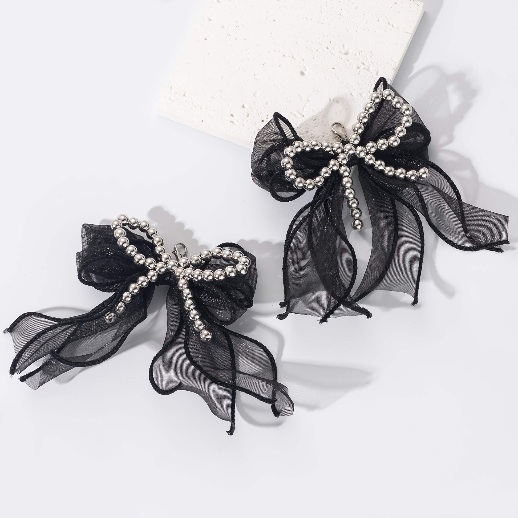E-shop Ein Paar Schwarze Spitzen-Schleifen-Schuhdekorationen, Abnehmbare DIY-Schuhverschlüsse, Ideal als Geschenk für Feiertage, Auch als Accessoires