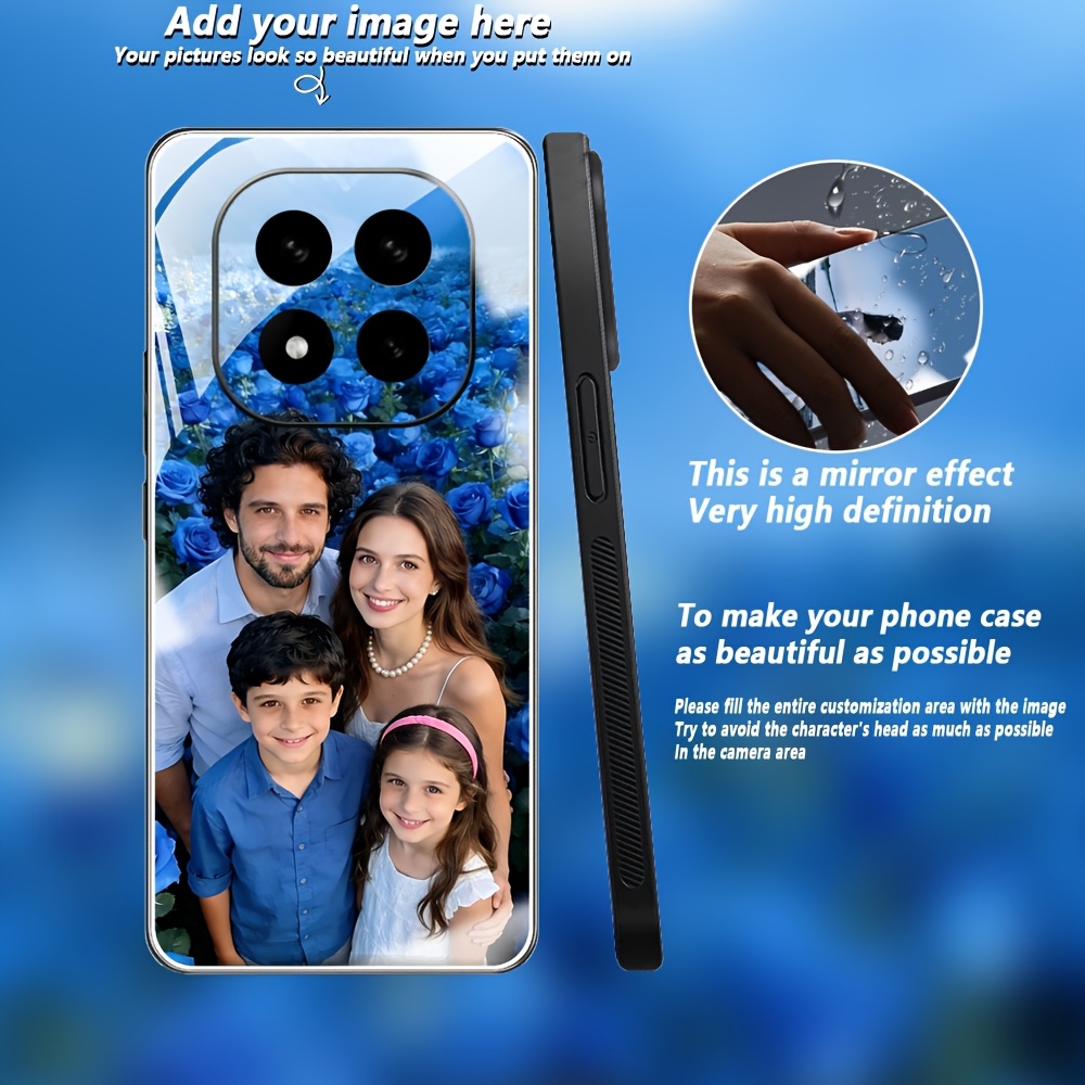 TEMU para Teléfono - de Teléfono con Espejo y Foto Familiar Personalizada para Xiaomi Redmi Note 15 Pro 5G, Note 15 4G, Note 15 5G, Note 15 Pro 4G,