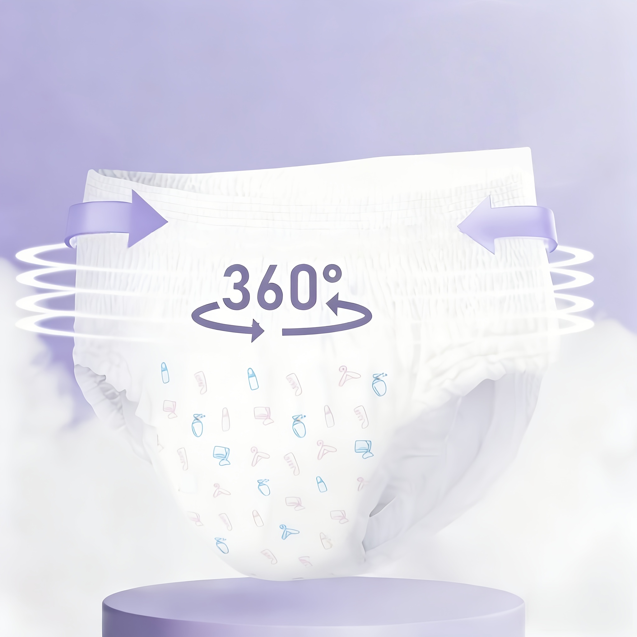 Image of 40pcs Women's Overnight Menstrual Pants (nighttime Safety Pants) High-elastic Waistband, Anti-side-leakage For Night Use, Skin-friendly & Breathable, Disposable Individual Packs + Large