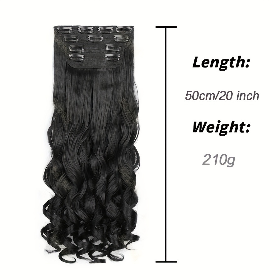 20 inch clip in hair extensions for women 4pcs set long bouncy curly synthetic hairpieces heat resistant hair clip extensions details 6