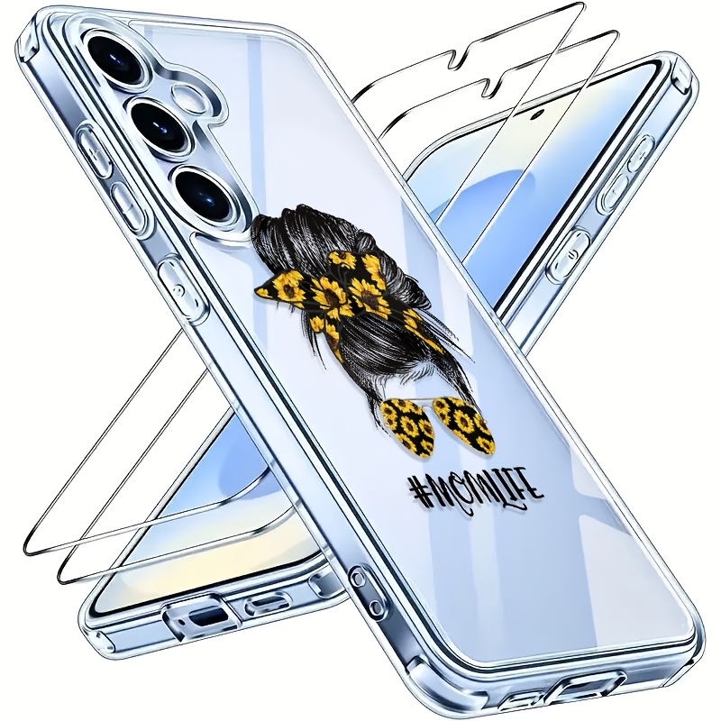 TEMU For Texture Set [advanced Case   2 High-definition Transparent Films], Niche Patterns Show Taste, Suitable For S24/s24plus/s24ultra,