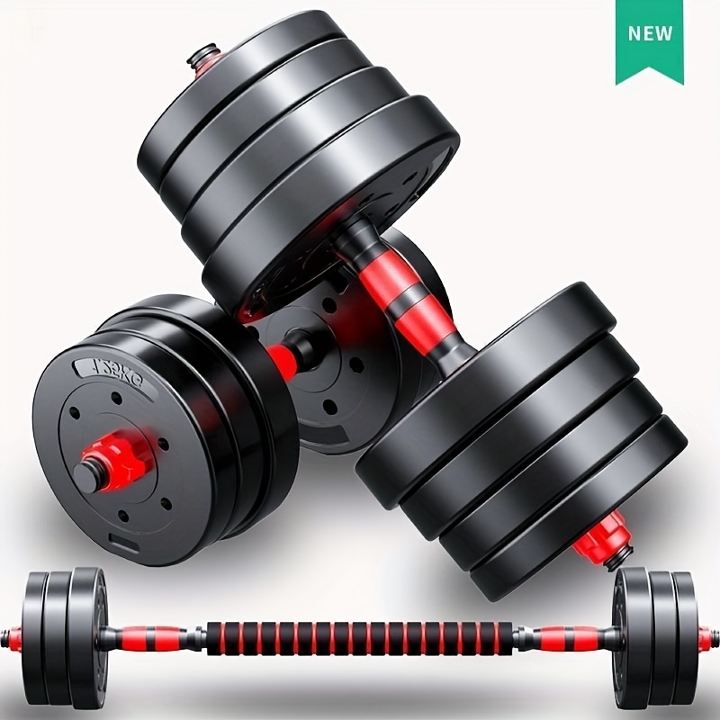 TEMU 1 Set Dumbbell Set For Men - 20kg Pvc And Rubberized Barbell - Detachable Dumbbells