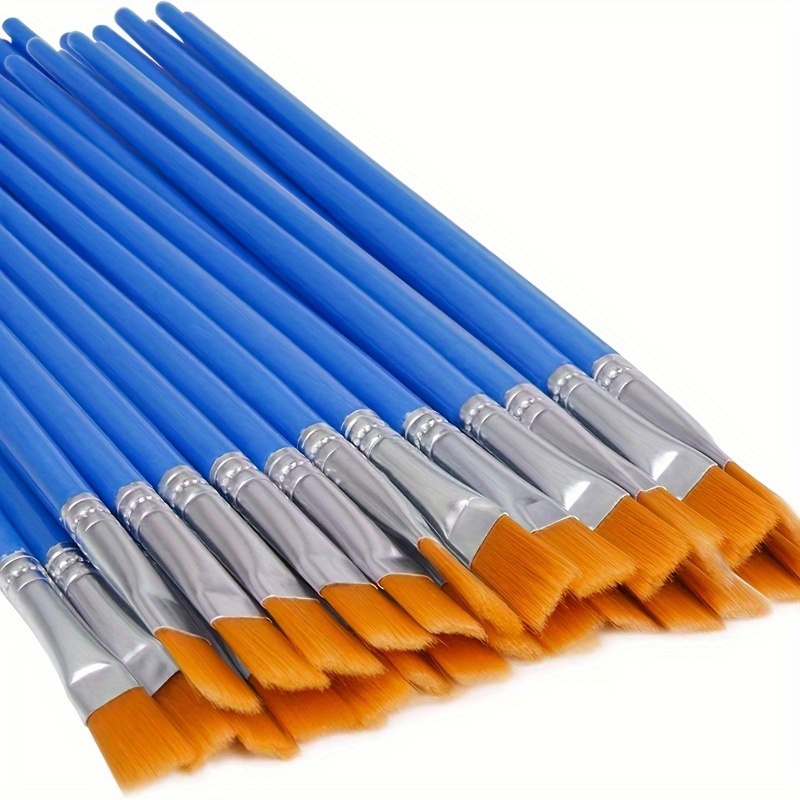item picture 130pcs nylon bristle tip brush flat tip brush gouache watercolor acrylic paint art painting small brush drawing pen hook line graffiti