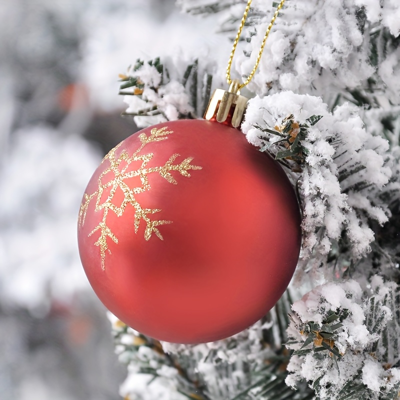 Set of 88pcs Red And Golden Christmas Ornaments, Holiday Painted Hanging Decorations, Christmas Tree Hanging Tree Top Shaped Ornaments, Suitable for Christmas Decoration, Christmas Ball Decoration