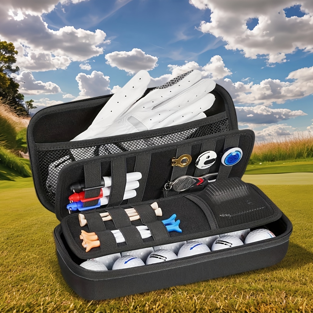 TEMU Cadeau de Noël : un Porte-Gant de Golf avec un Moulleur de Gant Amovible, qu'un Étui Rigide pour les Accessoires de Golf, comprenant Diviseurs