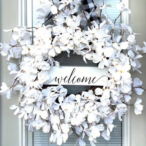 floral wreath door wreath artificial for front door wall decor 15 7in
