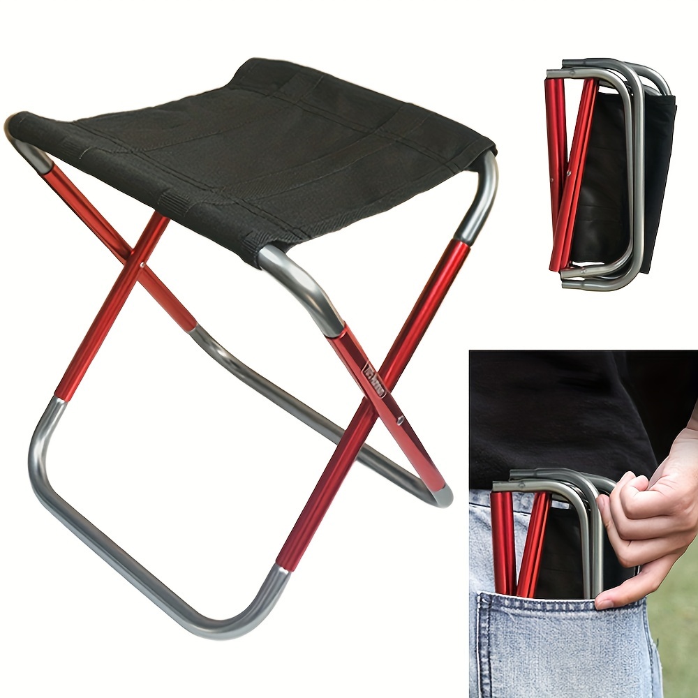 Geertop Camping Stool, Small Folding Chair, 13.8 Stainless Steel