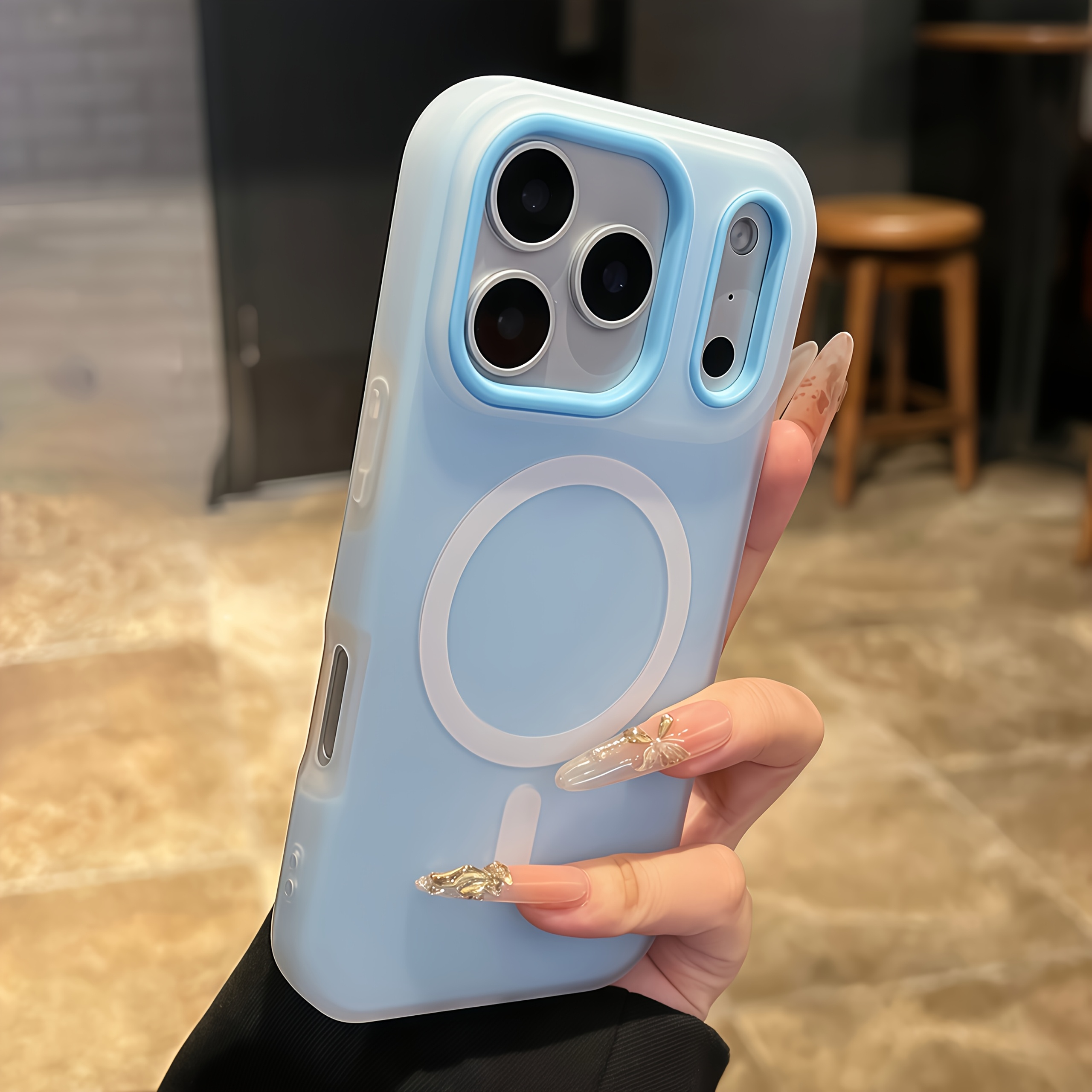 TEMU Phone Case - Luxury Candy-colored 2-in-1 Magnetic Phone Case, Compatible With Iphone 17 Pro Max Air 16 15 14 13 12 Pro Covers, Frosted Soft