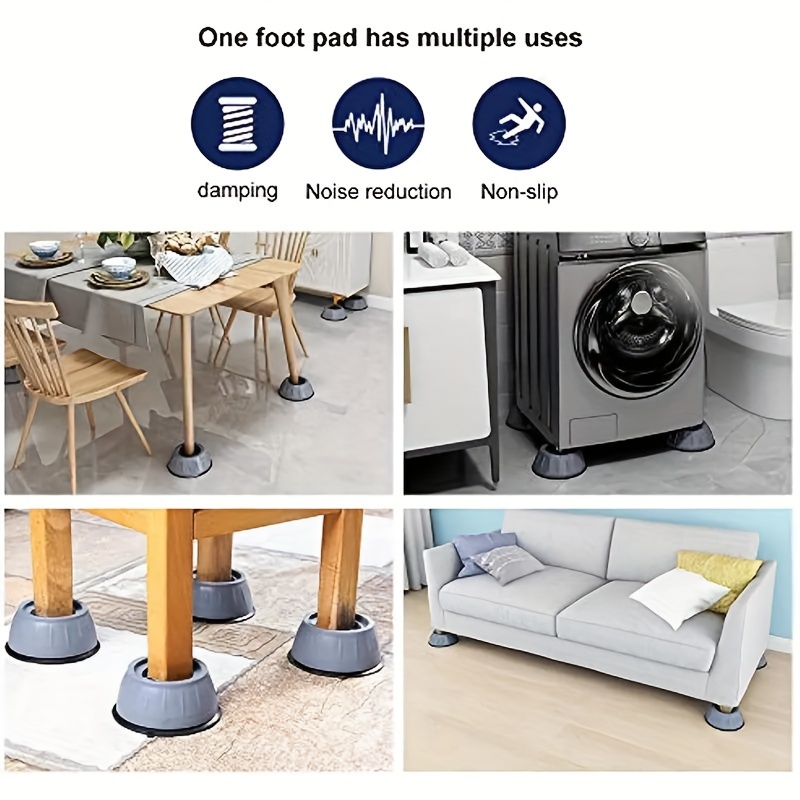 

4-pack Rubber Vibration Pads For Washer And Dryer - , Anti-slip, Floor Protection - Multi-use For Home Appliances And Furniture