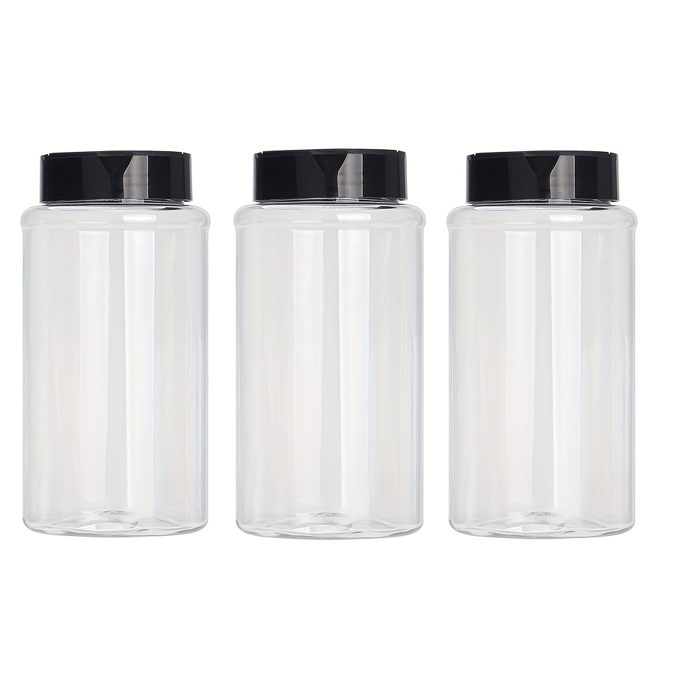 Image of 600ml Large Capacity Dual-lid Sealed Plastic Condiment Storage Bottle, Can Store Pet Foods, Kitchen And Outdoor Seasoning Bottle, Portable Storage Container
